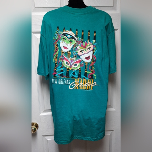 Vintage 1988 New Orleans Mardi Gras Green T-Shirt Men’s Size XL Graphic Print - Picture 6 of 9